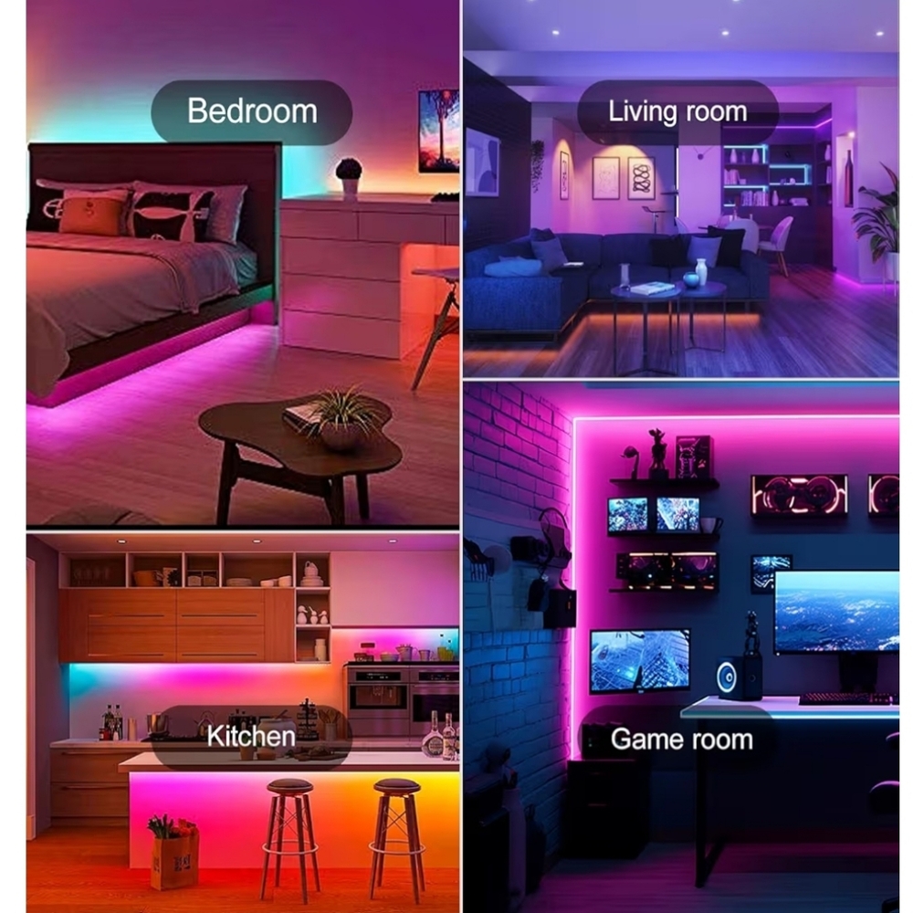 LED Strip Lights, Color Changing,  130 FT, Remote, Intelligent App, Bluetooth - Picture 8 of 13